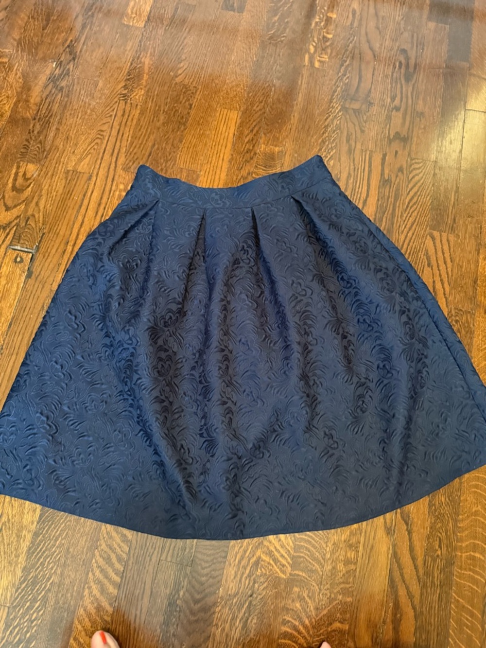Navy Brocade Circle Skirt Large